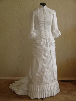 Victoria-aegne valge Sebimine Pall Kleit Kleit pulm kleit Victoria kostüüm kleit kodusõda kleit custom made