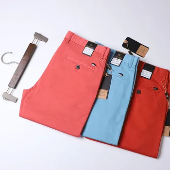 Õhuke Suvine Tahked Värvi Ülikond Püksid, Meeste Pikad Korea Stiilis Riiete Punane Äri Püksid Meestele Kleit Office 2021