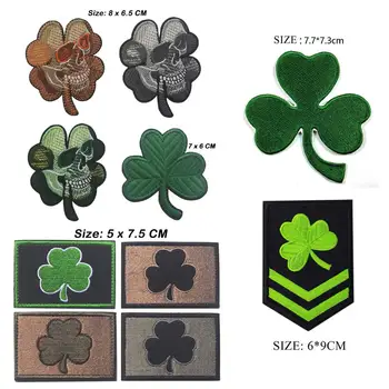 Õnnelik 4 leaf Iiri Taktikaline USA Armee Sõjaliste iiri ristik shamrock ' Biker Piraat Kolju Ristik PATCH Plaastrid BADGE)