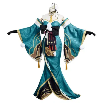 Genshin Mõju Ms Hina/Gorou Cosplay Kostüüm Varustus Halloween Carnival Ülikond 2