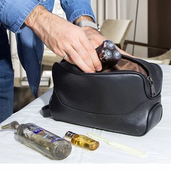 KONTAKTI 100% ehtne nahk kosmeetika kott meeste tualett-kott mees vintage pesu kotid moodustavad sotrage kotid reisi korraldajale 2