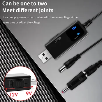 USB Power Boost Line 5v DC 9V 12V Step UP Mooduli Konverter-USB-DC 5.5/3. 5mm Pistik HD LED Ekraan Ruuteri Lamp Kõlar 2