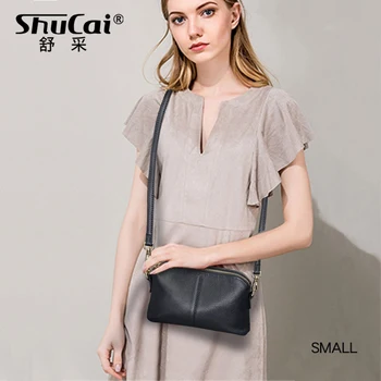 SHUCAI naturaalsest Nahast Kvaliteetne Sidur kott Fashion trend Naiste messenger bag kaks eesmärki-Vabaaja kott Õlal Crossbody kott 3
