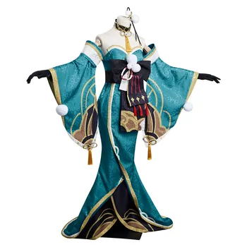 Genshin Mõju Ms Hina/Gorou Cosplay Kostüüm Varustus Halloween Carnival Ülikond 4