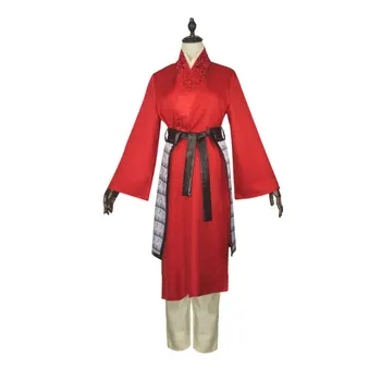 Hua Mulan Naiste Hiina Hanfu Punane Rüü Filmi Cosplay Kostüüm Pool Sõdur Armee Kindral Võidelda Jaapani Samurai Ühtsed 5