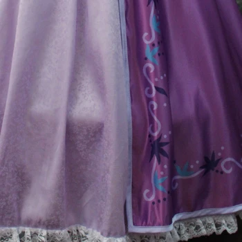 Printsess Rapunzel Cosplay Kostüüm Täiskasvanud Naiste Fashion Lilla Kleit Halloween Carnival Pall Kleit 5